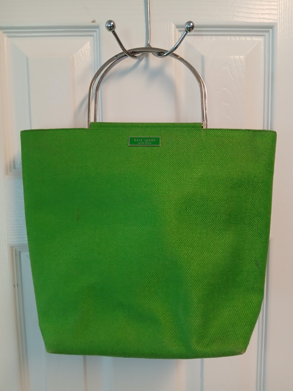Kate Spade Green Tote Bag with Metal Handles